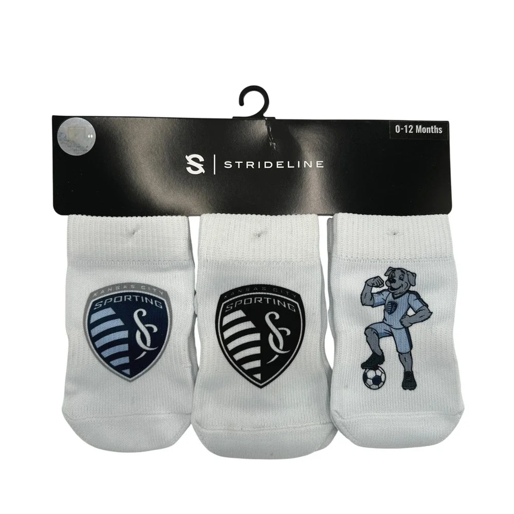 Strideline‎ Sporting Kansas City MLS Baby Socks 3 Pair Pack 0-12 Months